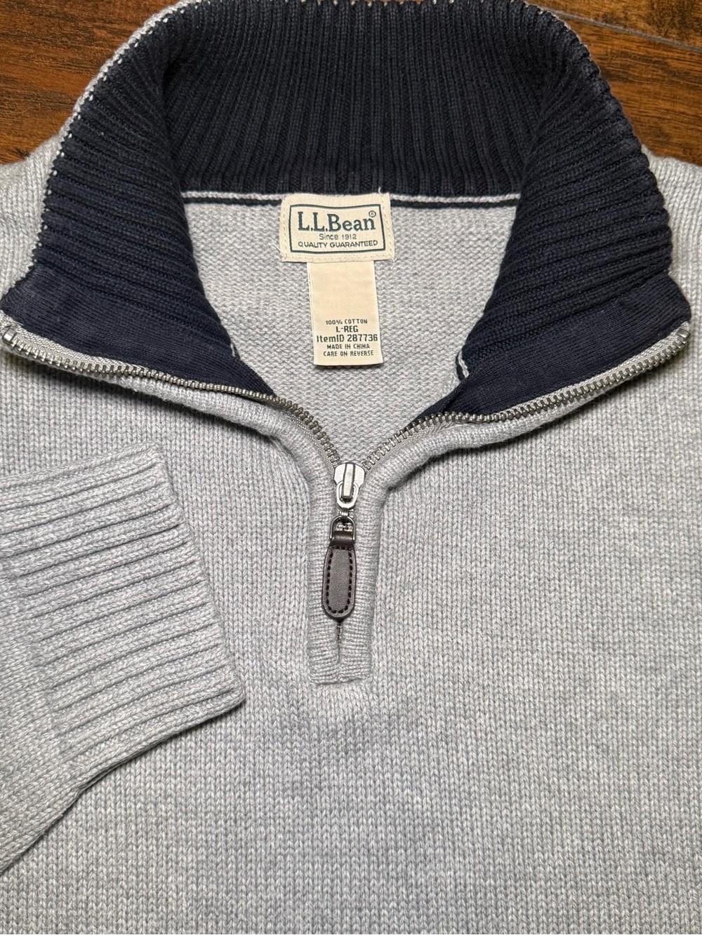 LL Bean Vintage Men’s Quarter Zip Pullover Item #287736 Size Large Heavyweight